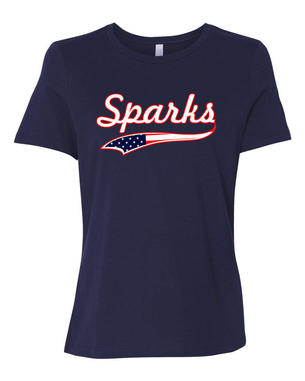 Sparks American Flag Logo Womens T Shirt