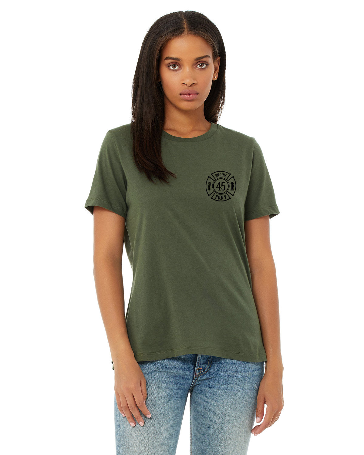 Women's Engine 45 Military Green Tee