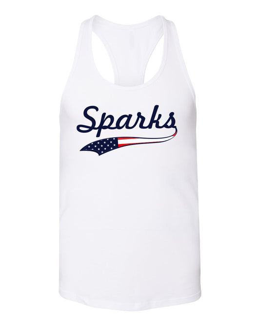 Sparks American Flag Logo Women's Racerback Tank Top